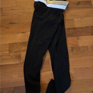 PINK Victoria's Secret Black Leggings with Gold and White Accents